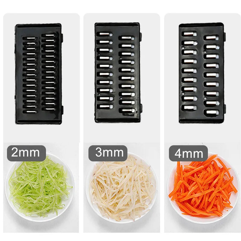 Multifunction Vegetable Cutter with Wet Rotating Drain Basket
