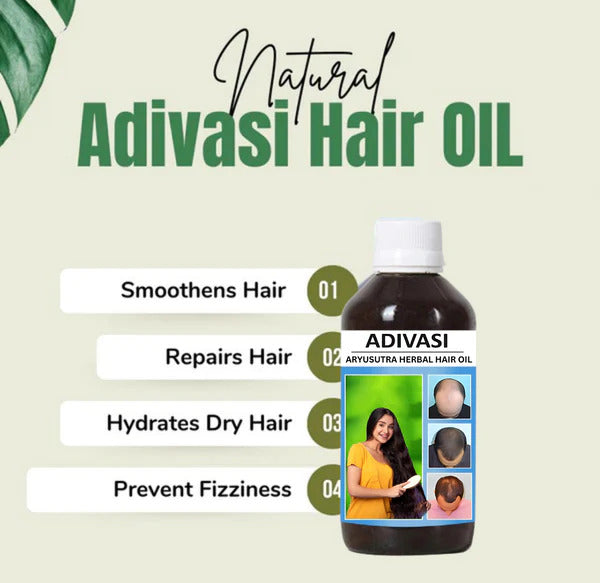 Herbal Adivasi Hair Oil for Hair Growth, Hair Fall Control (Pack of 2)